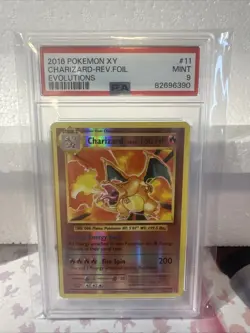 2016 Pokemon XY Charizard Rev Foil Evolutions #11 PSA 9 - Image 1