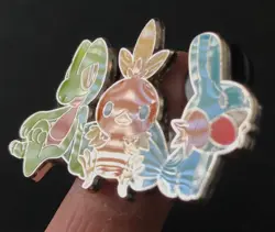 Hoenn Starters Torchic Mudkip Treecko Pokemon Pin Badge Metal Shiny 2014 RARE - Image 4