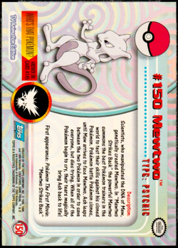 2000 Topps Pokemon TV Animation Edition Series 3 Non Holo #150 Mewtwo - Image 2