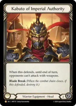 Flesh and Blood FAB Kabuto of Imperial Authority NM 1st EditionRainbow Foil - Image 1