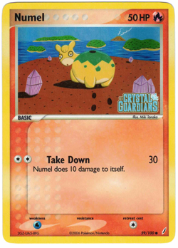 Numel 59/100 EX Crystal Guardians Reverse Holo Rare Stamped Pokemon Card - Image 1