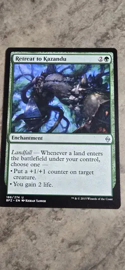 Retreat to Kazandu Battle for Zendikar Regular Enchantment Uncommon MTG NM - Image 1