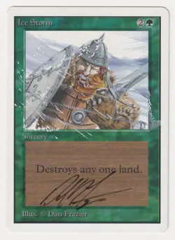 Signed Altered Ice Storm MP Unlimited Edition Artist Dan Frazier 1993 MTG Magic! - Image 1