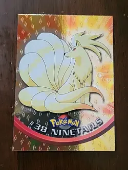 NM! FLAMES Holo Foil Topps Pokemon TV Animation Series 1 #38 Ninetails Black - Image 1