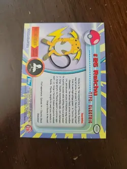 VLP! HOLO Foil Raichu #26 Topps Pokemon Series 1 TV Animation Edition Blue Logo - Image 2