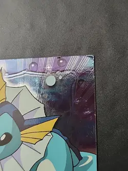 DMG! HOLO Foil Vaporeon #134 Pokemon Topps Series 3 Blue Label Tv Animation Ed - Image 4
