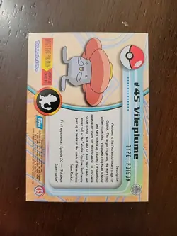 LP! UK Print 🇬🇧 HOLO Foil Vileplume #45 Topps Pokemon Series 1 TV Blue Logo - Image 2