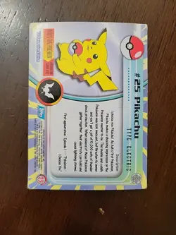 DMG! UK Print 🇬🇧 HOLO #25 Pikachu 1999 Topps Pokemon Series 1 Blue Label - Image 2