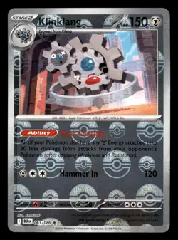 Klinklang 063/086 BLK Black Bolt Pokemon Poke Ball Reverse Holo Near Mint - Image 1