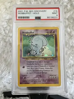 Pokemon Neo Discovery Wobbuffet 16/75 Holo Rare PSA 9 - Image 1