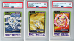 PSA 9 Vaporeon Jolteon Flareon Pokemon Carddass Vending Mint Sequential Cert Set - Image 1