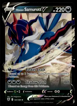 Pokemon TCG Astral Radiance #101/189 Hisuian Samurott V NM - Image 1
