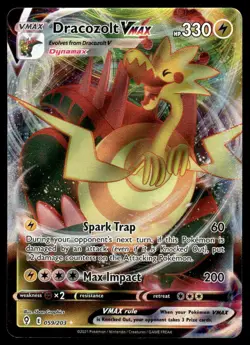 Pokemon TCG SWSH07: Evolving Skies #059/203 Dracozolt VMAX Holo NM - Image 1