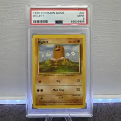 Pokemon TCG Diglett Base Set 47/102 PSA 9 - Image 1