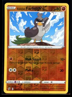 2020 Sword & Shield - Rebel Clash Galarian Farfetch’d Reverse Holo Pokemon Card - Image 1