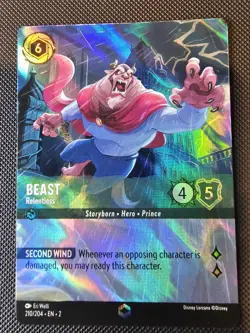 Disney Lorcana TCG Rise of The Floodborn Beast Relentless 210/204 Enchanted Card - Image 2