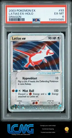 2003 Pokemon TCG Ex Dragon #93 Latias Ex Holo Card PSA 6 - Image 1