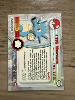 Horsea #116 Pokemon Card 2000 Topps TV Series 2 Blue Logo 1st Print Run LP - Image 2
