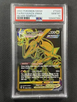 Pokemon Cards PSA 10 Gem Mt Rayquaza Vmax Silver Tempest FA Swsh 2022 TG29/TG30 - Image 1
