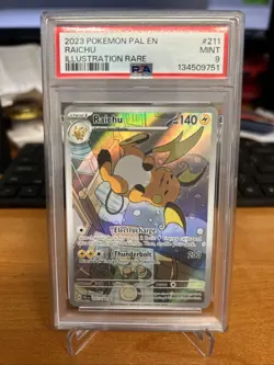 Pokemon TCG Raichu 2023 Paldea Evolved IR #211/193 PSA 9 Mint - Image 1