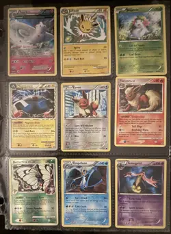 Pokemon Holo Lot Eeveelutions Flareon Jolteon Eevee + Rares Binder Page - Image 1
