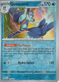 POKEMON - QUAQUAVAL - 052/191 - SURGING SPARKS - REVERSE HOLO - Image 1