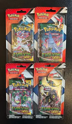 Pokemon Evolving Skies & Chilling Reign 2 Pack Blister W/ Pin - ART SET 4 SEALED - Image 1