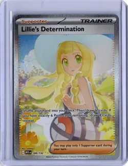 Pokemon Lillie’s Determination Secret Art Rare 184/132 Mega Evolution - Image 1