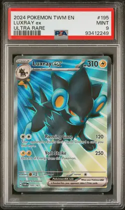 PSA 9 2024 POKEMON TWM EN-TWILIGHT MASQUERADE #195 LUXRAY ex ULTRA RARE - Image 1