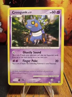 2007 Pokemon Mysterious Treasures Croagunk #78 Extremely LP-NM - Image 1
