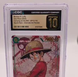 One Piece TCG OP13-118 Monkey D. Luffy Alt Art SEC Pristine 10 - Image 2