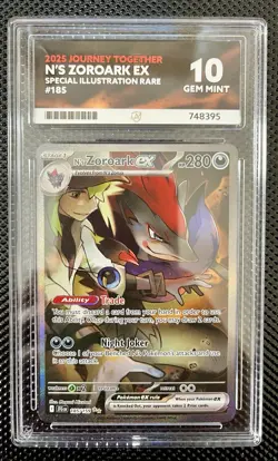 Pokemon N's Zoroark EX Journey Together Card 185/159 Ace 10 Gem Mint 💎 - Image 1