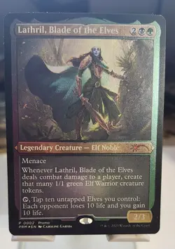 MTG Lathril, Blade Of The Elves Lord Of The Rings Tin Foil Promo Card 0002 NM - Image 1