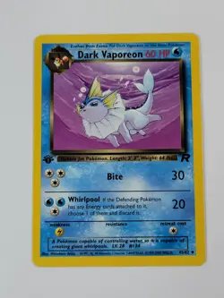 Pokemon Card 1st Edition Dark Vaporeon 45/82 Team Rocket Regular US - Image 1