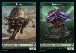 1x Beast (016) // Saproling (018) Token - Foil MTG Dominaria United NM Magic Foi - Image 1