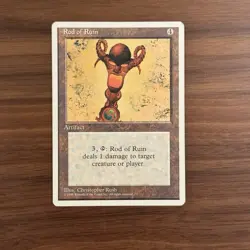 Rod of Ruin LP/MP Fourth Edition 1995 Magic The Gathering MTG TCG - Image 1