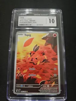 Tepig #096 2025 Pokemon White Flare English Illustration Rare Holo CGC 10 - Image 1