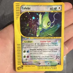 2003 POKEMON SKYRIDGE #145 CELEBI SECRET RARE CRYSTAL TYPE HOLOFOIL - Image 1