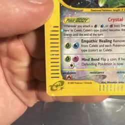 2003 POKEMON SKYRIDGE #145 CELEBI SECRET RARE CRYSTAL TYPE HOLOFOIL - Image 5