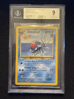 2001 Pokemon Tentacruel with Dragonite Southern Islands 10/18 Promo PSA 9 Mint - Image 1
