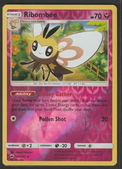 Reverse Holo Ribombee #96/147 Uncommon SM - Burning Shadows Pokemon LP - Image 1