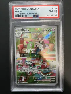 Pokemon TCG Kirlia Illustration Rare Scarlet & Violet Base 212/198 PSA 8 Mint - Image 1