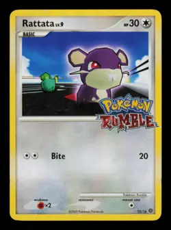 Pokemon Card Rattata 15/16 lv.9 Rumble Wii Nintendo Promo Rare Vintage NM 2009 - Image 1