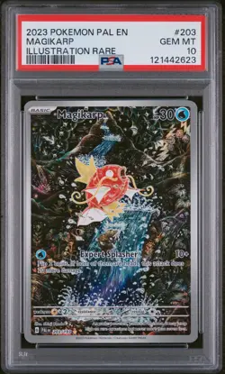 2023 POKEMON PAL EN-PALDEA EVOLVED ILLUSTRATION RARE #203 MAGIKARP PSA 10 - Image 1