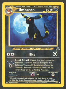 Pokemon TCG: Umbreon 13/75 Neo Discovery WoTC Holo Rare - Image 1