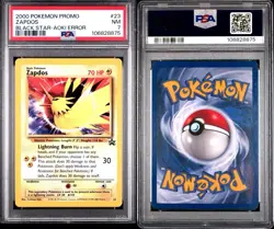 2000 Pokemon TCG WOTC Black Star Promo Cards: #23 ZAPDOS AOKI Error PSA 7 NM-MT - Image 5