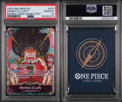 2025 One Piece EN #073 Monkey D Luffy Gem MT BANDAI Card Games Fest Promo PSA 10 - Image 3