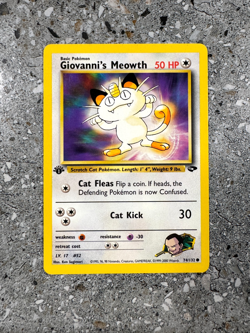 Pokemon TCG Cards 1st Edition Giovanni's Meowth 74/132 Gym Challenge - Image 1