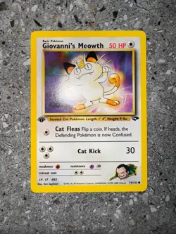 Pokemon TCG Cards 1st Edition Giovanni's Meowth 74/132 Gym Challenge - Image 3
