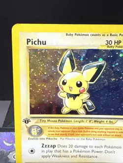 Pokemon Card Pichu 12/111 Neo Genesis Set 1st Edition Holo Rare Played - Image 2